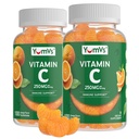 YumVs Vitamin C Gummies untuk Dewasa - 250 mg Orange Flavored Vitamin C Gummy - Vitamin C Chewable Ammune Gummies untuk Dewasa - Imune Supplemen - Kosher, Halal, Gluten Free (200 Count), 2 Pack