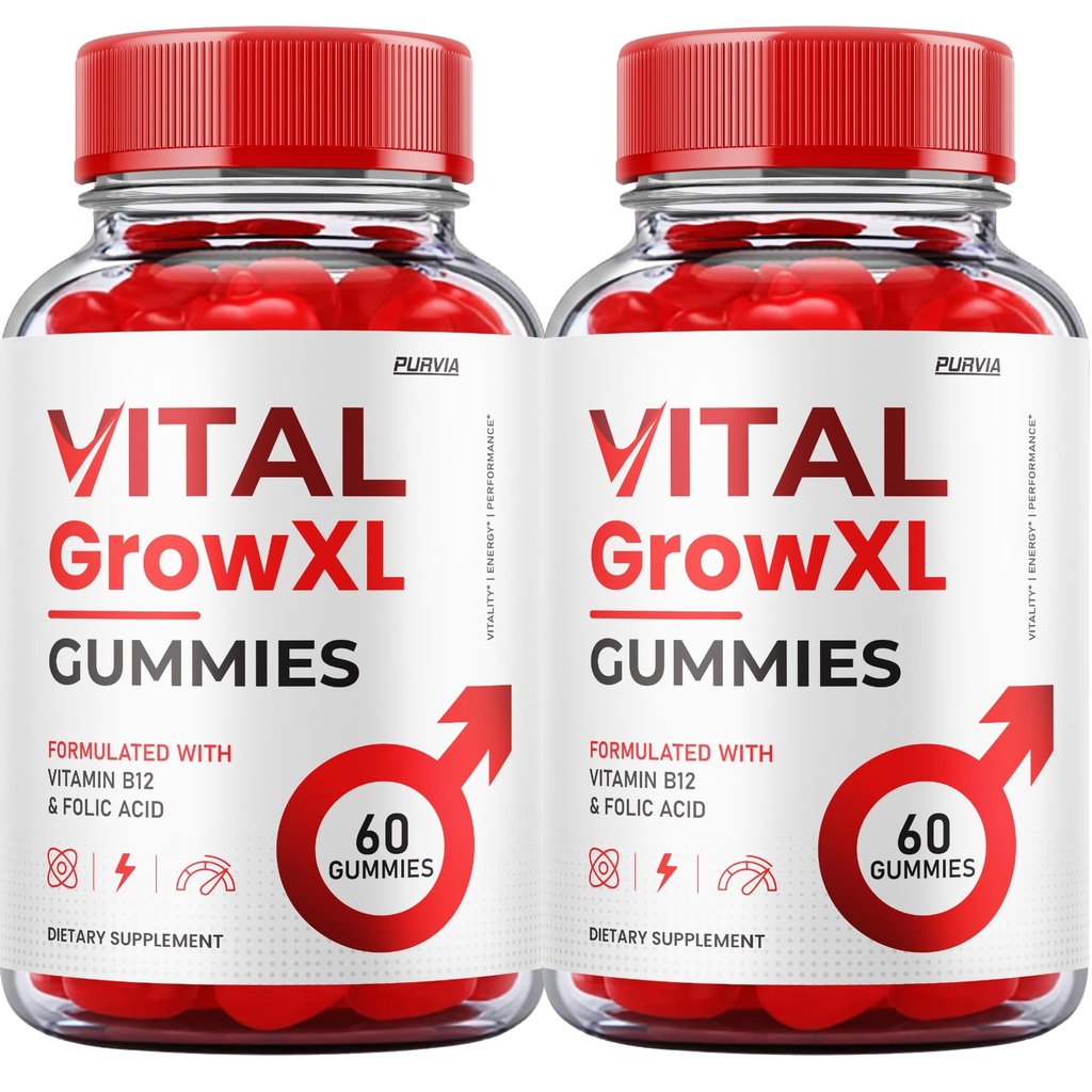 (2 Pack) Vital Grow XL Gummies - Formula Resmi (Femula XL Advanced Formula, Vital Grow XL Review, Overall Health Support Kekuatan Maksimal Wellness (120 Gummies)