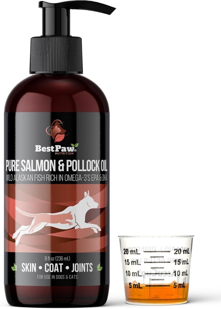 Murni Salmon Alaska Liar & Pollock Oil untuk Anjing & Kucing Skin dan Coat