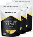 Terrasoul Superfood Premium Nuttration Yast Flakes, 3 Lbs (3), Dibentuk, Savory Superfood untuk Vegan Cheese, Seasoning, dan Pembangkit Protein Boost