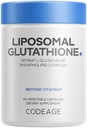 Codeage Liposomal Glutathione Suplement - Pure Reduced Setria L- Glutathione, Lipomal Delifeal, Phospholipid Complex - Encapsulated Glutathione Powder Pills - Vegan, Non-GMO - 60 Capsules