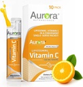 Aurora Nutrascience Micro-Pack Lipomal Vitamin C, Imune Dukungan, 1.000 mg Per Serving, Vegan, Gluten Free, Non-GMO, 10 Single Serve Packets, Orange