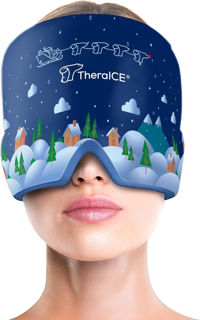 Cap Relief TheraICE Migraine, Cooling Gel Hat, Sooting Headache Ice Pack Products, Face Cold Compress Head Close for Tension & Stress