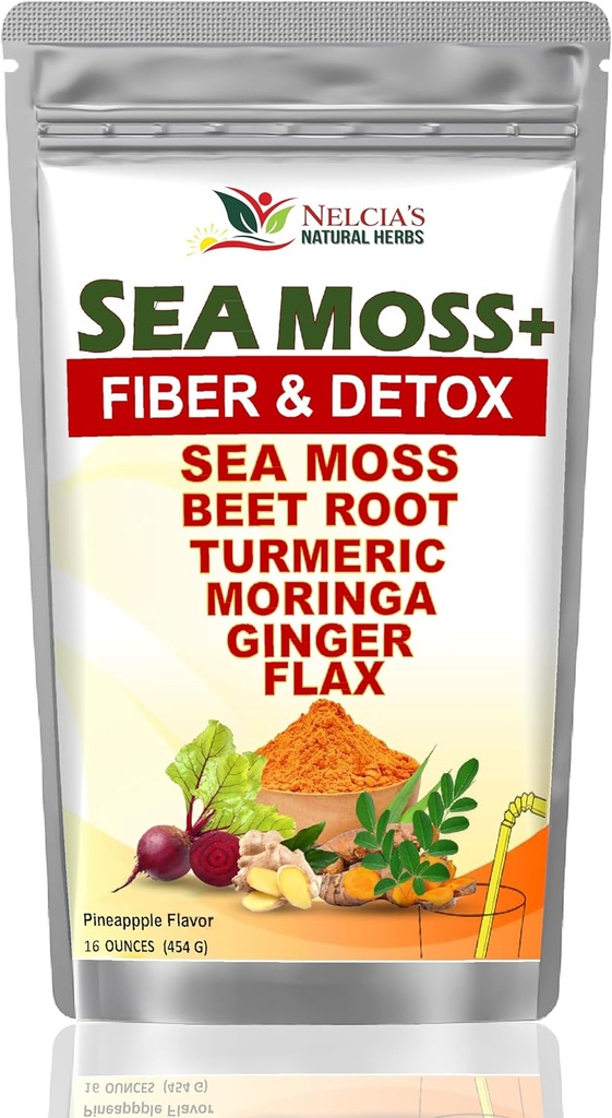 Testile Milk Moss dan Turmiric Suplemen untuk dukungan Imune, Body Cleanse dan detox Include BeetRoot, Moringa, Dandelion, Burx dan benih Flax 124; 16 ons (28 porsi)