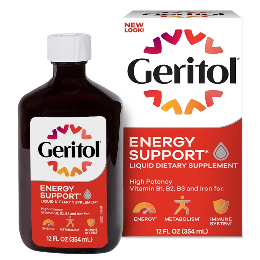 Geritol, Vitamin Liquid dan Suplemen Besi, Dukungan Energi, Berisi Potensi Tinggi B-Vitamin dan Besi, Mencip Pleasant, Mudah untuk Swallow, tidak ada Pembersih Buatan, Non-GMO, 12 Oz