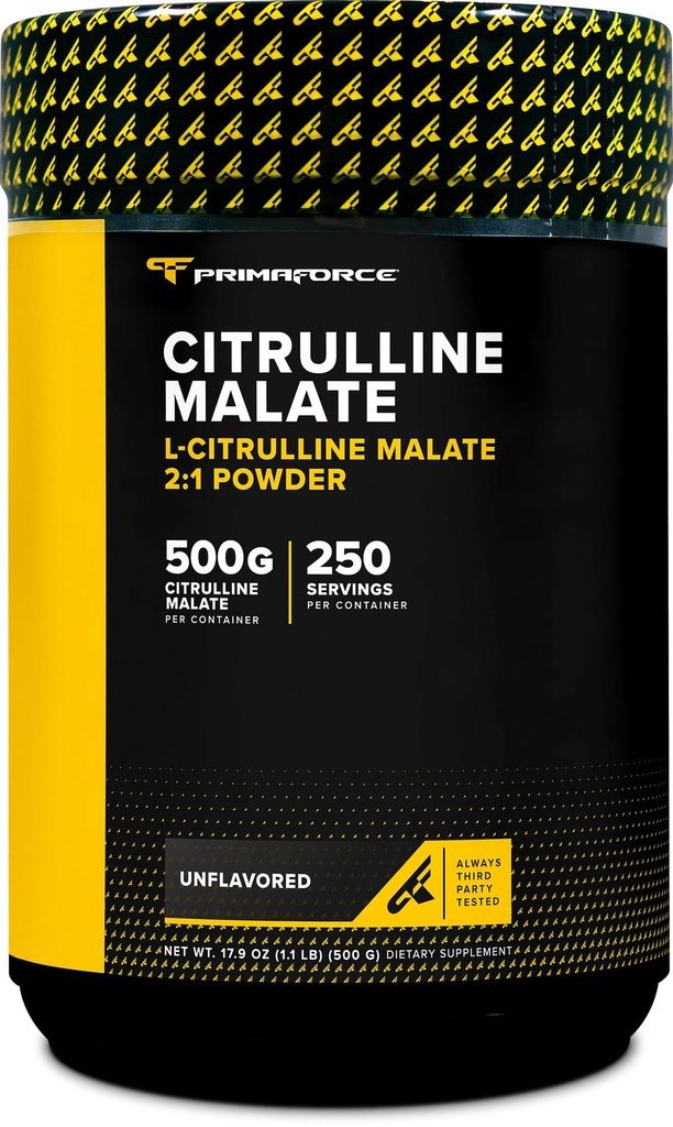PrimaForce L- Citrulline Malate Powder, Unhafedored, 500 Grams - Vegan, Non- GMO