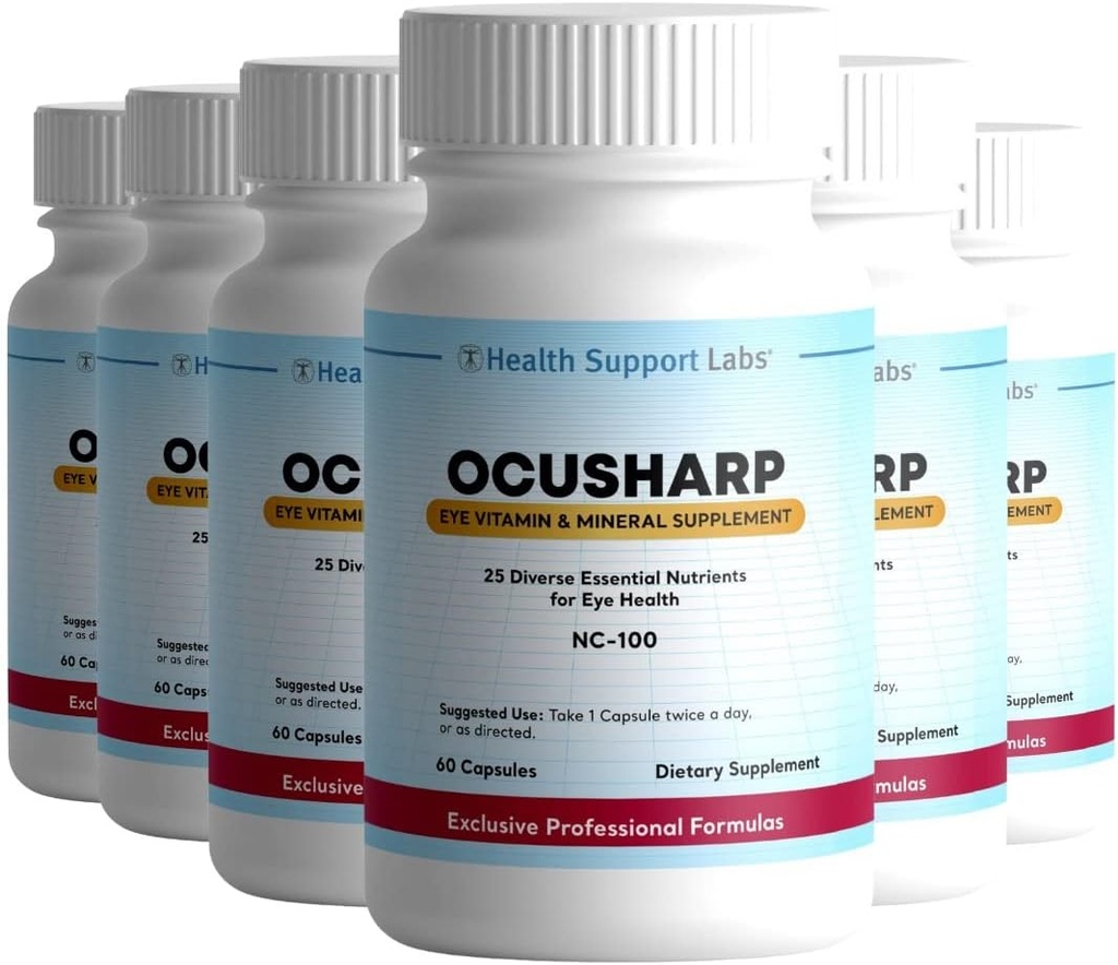 Ocusharp Vision Health Formula dengan Opxanthin, Lutein, Bilberry Extract, Eyebright & More - Eye Vitamin Suplemen, 60 Capsules (6)