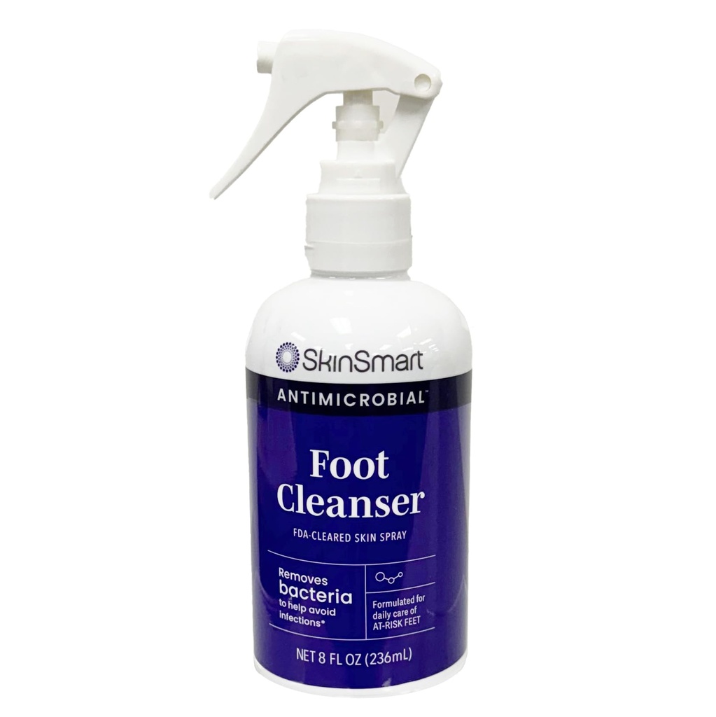 SkinSmart Daily Foot Cleanser untuk At- Risk Feet, Menghilangkan Bakteri untuk membantu Hindari Infeksi, 8 ons Spray