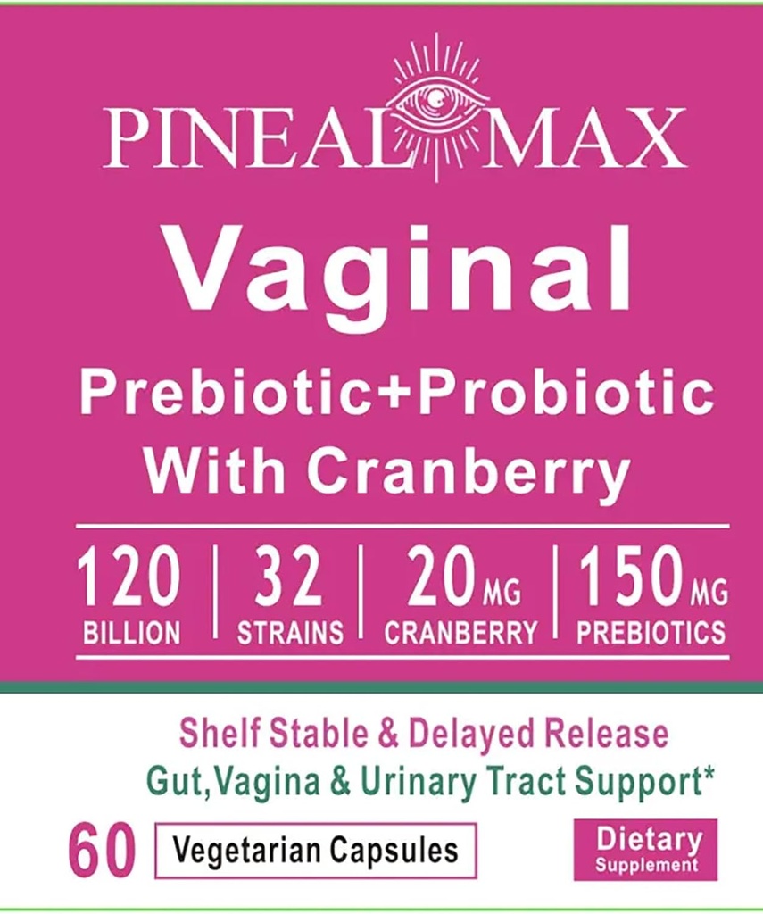Vaginal Prebiotic + Probiotic with Cranberry, 120 Billion CFU, 32 Strains, 150mg Pregrapi