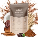 A Dash Zen Cacao Latte, Chocolate Mushroom Coffee Alternative Made with Adaptogens, Ashwagandha, & Cinnamon Root Extract, Mushroom Hot Coco dengan No Caffeine (20 Pelayan)