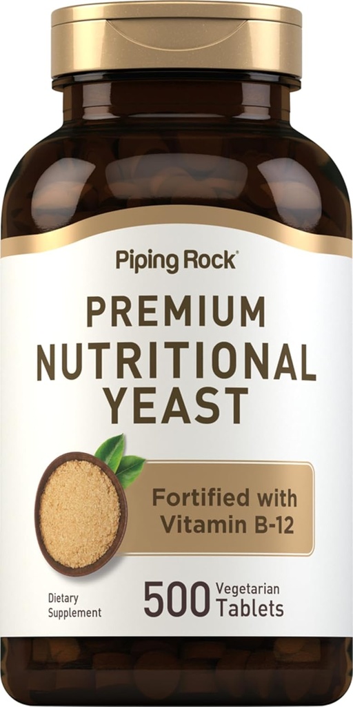 Piping Rock Nutration Yeast Tablet 124; 500 Pil 124; Dibentuk dengan Vitamin B12 Kompleks 126; Non-GMO Suplemen