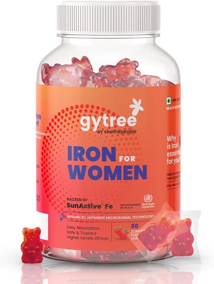 Gy.Tree Iron Gummies for Women, Sunactive Fe Formula, 30 Count, Pregnancy Safe