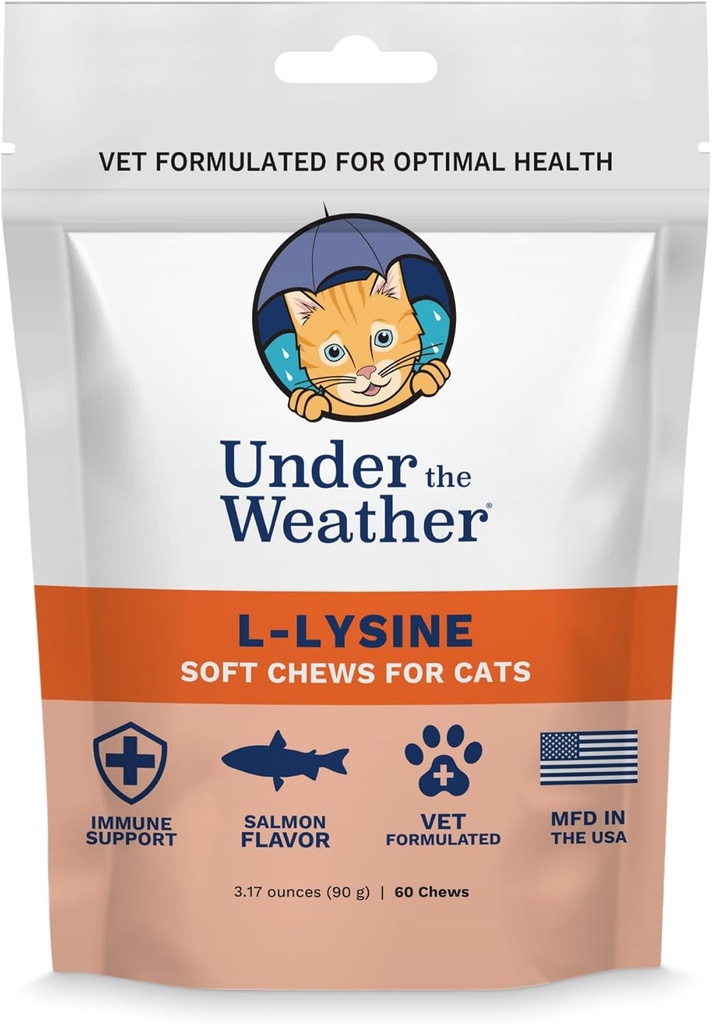 Di bawah Weather Pet Daily Cat L-Lysine 124; Boost Immune System Redue System Reduce Symptoms Atsm 124; Keep Normal Immune System Response 124; 60 Star Shaped Soft Chews
