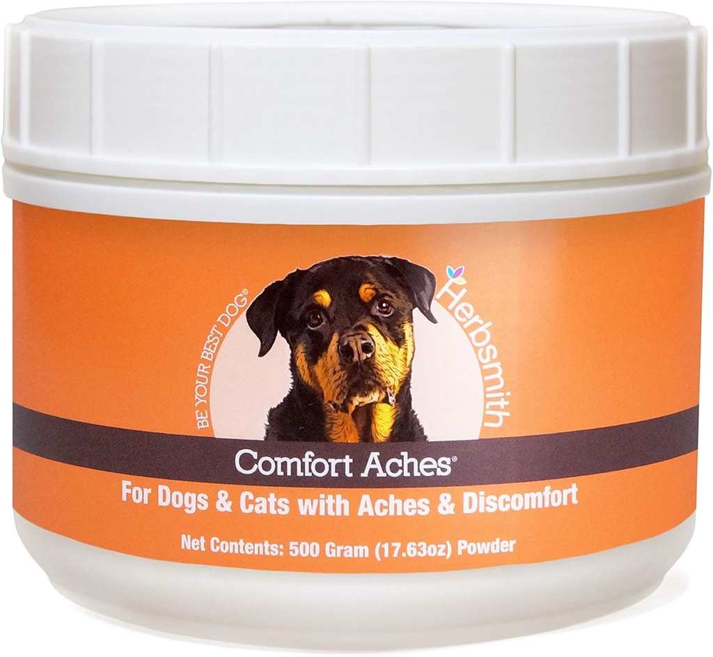 Herbsmith Comfort Aches - Herbal Pain Relief for Dogs + Cats - For Pet Aches + Pains - Anti- Inflammatory Suplemen - 500g Powder