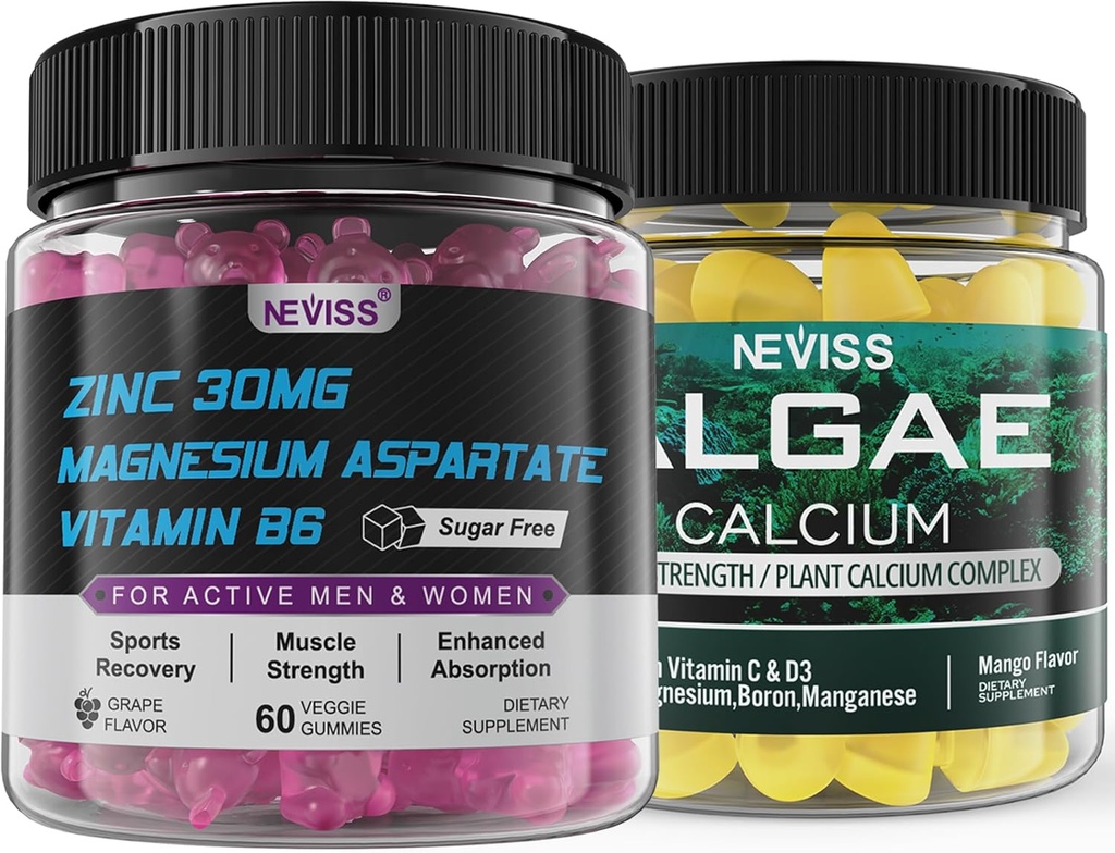 NEVISS Alga Kalsium Gummies dengan Suplemen Zinc dan Magnesium