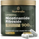 NAD + Lipomal Nicotinamide Riboside dengan Resveratrol & Quercetin NAD + - Premium Suplemen Anti- Aging, Enhanced Energy, Peningkatan Fokus, Cellular Dukungan - 80 Tertinggi Capsules-900mg