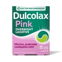Dulcolax Pink Stimulant Laxative Tablet, Laxative Overnight, Predictable & Effective Constipation Relieves Straining & Bloating, Bisaceyl 5 mg, 25 Count