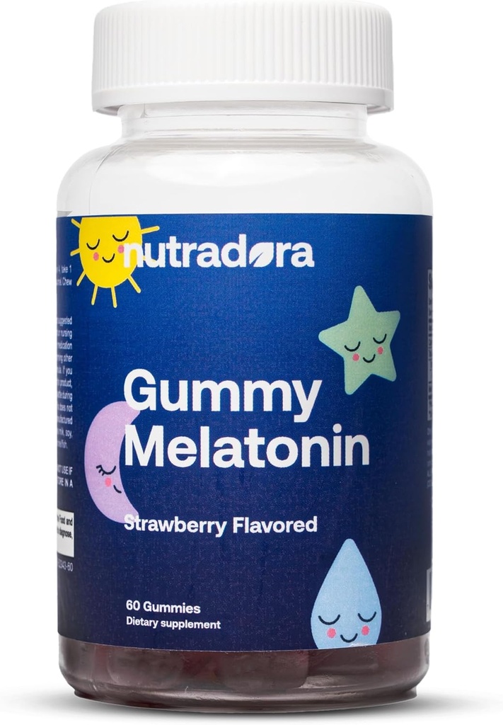 Melonasin Kid Sleep Gummies - Sleep Gummies for Children and Adules Help to Regulate Sleep, Wake Cycle, Relaxation, Enhance Sleep Excellence, Strawberry Flavor, Made USA, 60 Gummies