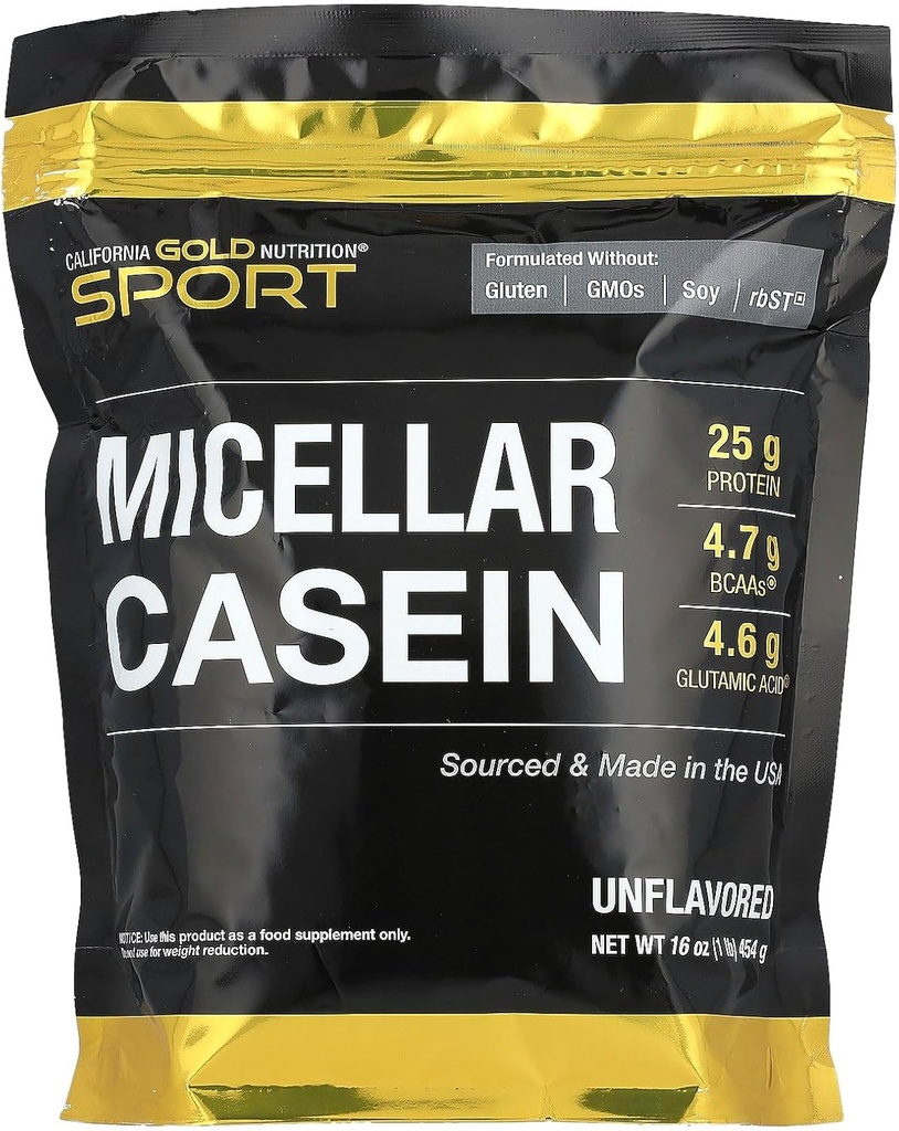 California Gold Nutrition Sport, Mivault Casein, Unflafeted, Spoption Lambat, 16 oz (454 g)