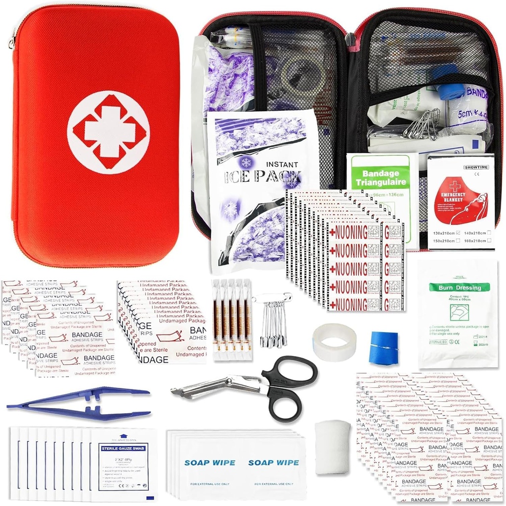 Pertama Aid Kit untuk Home Hinging Camping Outdoor Sport, 275 Pieces Survival Suplies Emergency Kit, Mini Gear Bag dengan Estial Cadangan untuk keinginan darurat para malaikat