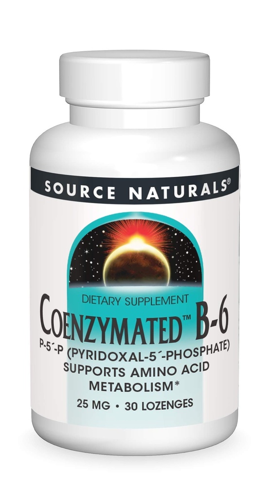 Sumber Koenzim B-6 25mg P-5 Pyridoxal -5 Fosfat-Acting, Quick Dissolve Sublinal Vitamin Sublints Sumino Aciid Metabolisme - 30 Lozenges