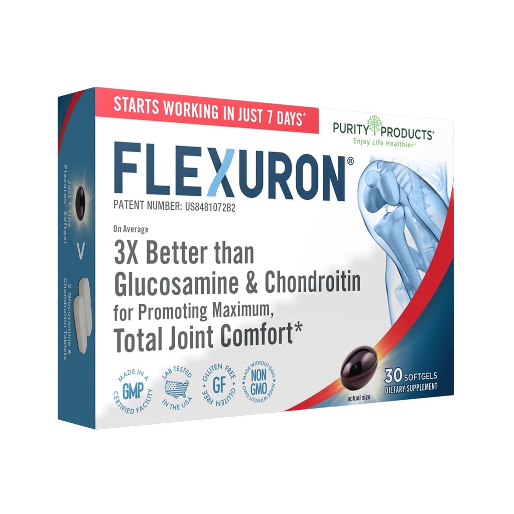 Presentasi Kemurnian Flexuron Bersama Formula 3X Lebih Baik dari Glucosamin dan Chondroitin - Mulai Bekerja hanya dalam 7 Hari - Krill Oil, Low Molekular Berat Acid Hyalanthin, 30 Count (1)