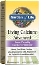 Garden of Life Calcium Advanced Bone Density Dukung Formula, 1.000mg Whole Food Plant Calcium Plus Vitamin D3, K1 dan Magnesium for Absorpsi, 120 Vegetarian Caplets
