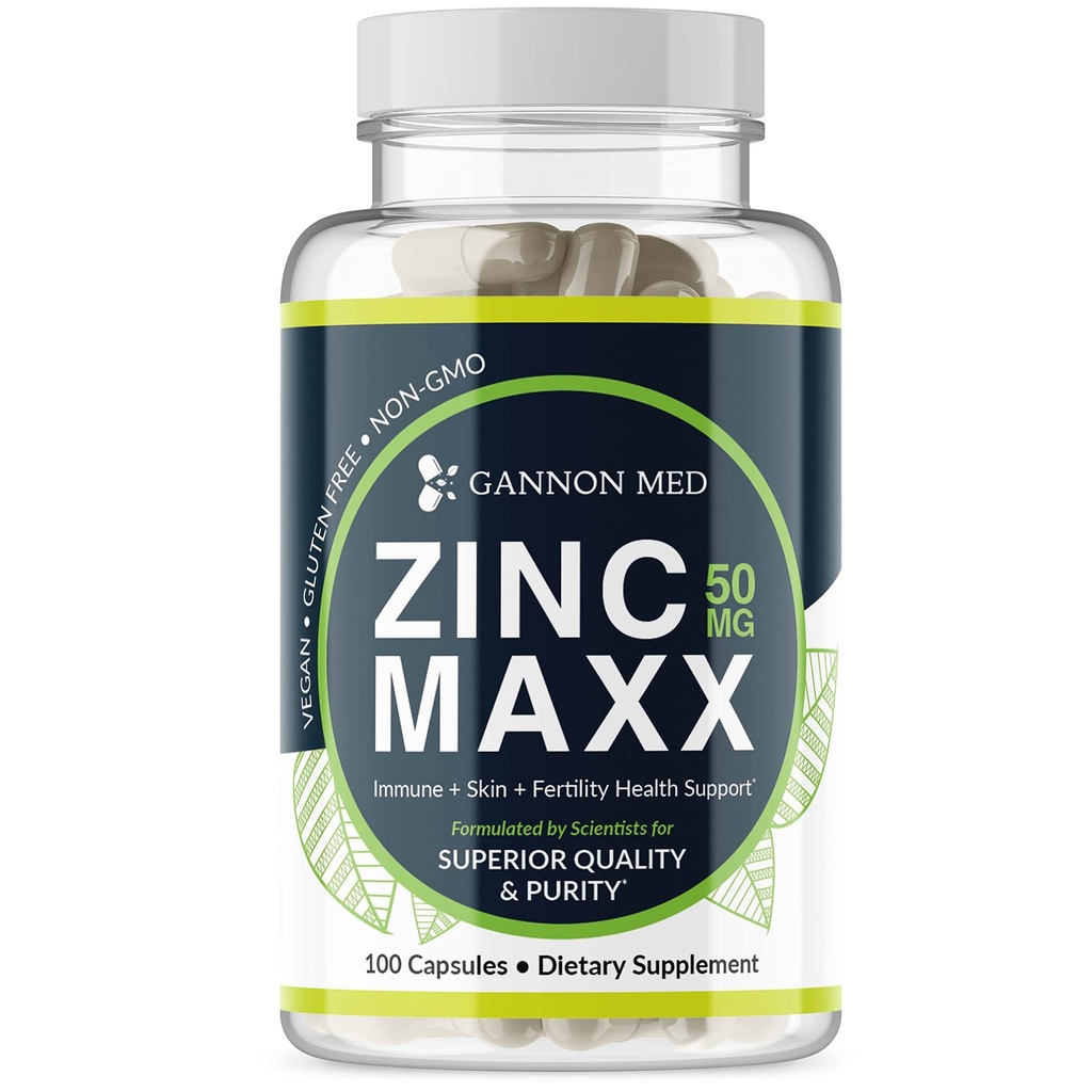 Zinc Maxx 100 Capsules, Zinc Gluconate Ammune Booster for Reproduktif Health, Skin Care, & Imune Booster - 3 + Monday Suppply 124; High Potency Immune Suppport for Men & Women