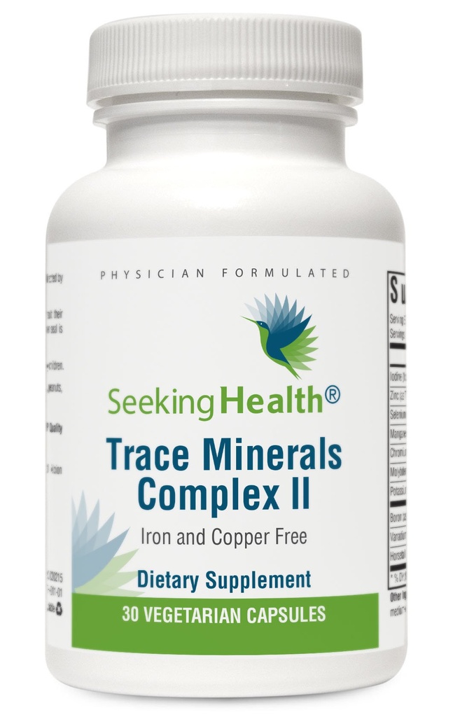 Seeking Health Trace Minerals Complex II - Imune Health & Brain Health Supplement with Zinc & Selenium - Copper- and Iron- Free Formula - Energi, Skin & Hair Supplemen - 30 Capsules