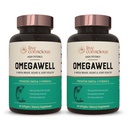 Live Conscious OmegaWell Fish Oil: Jantung, Otak, dan Gabungan Dukungan 124; 800 mg EPA 600 mg DHA - Entertaic- Dilapisi, Disediakan - Mudah untuk Swallow 120 Count (2- Pack)
