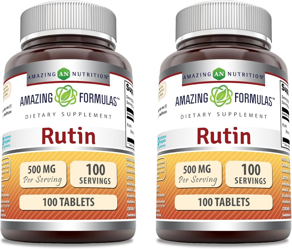 Amazing Formulas Rutin Suplemen 12.4; 500 Mg 124; Tablet 12.4; Non-GMO 124; Gluten Free Alag14; Dibuat di AS (2 Pack 124; 100 Count)