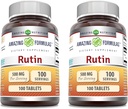 Amazing Formulas Rutin Suplemen 12.4; 500 Mg 124; Tablet 12.4; Non-GMO 124; Gluten Free Alag14; Dibuat di AS (2 Pack 124; 100 Count)