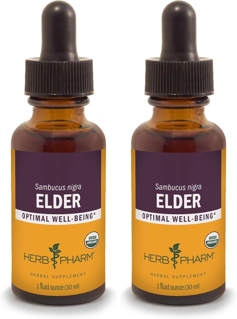 Herb Pharm Certified Organic Elder Liquid Extract - 1 Ounce (Paket 2)