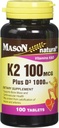 Mason Natural Vitamin K2 100 mcg ditambah D3 1000 IU Tablet 100 Hitung per Botol Paket 3 Total 300 tablet