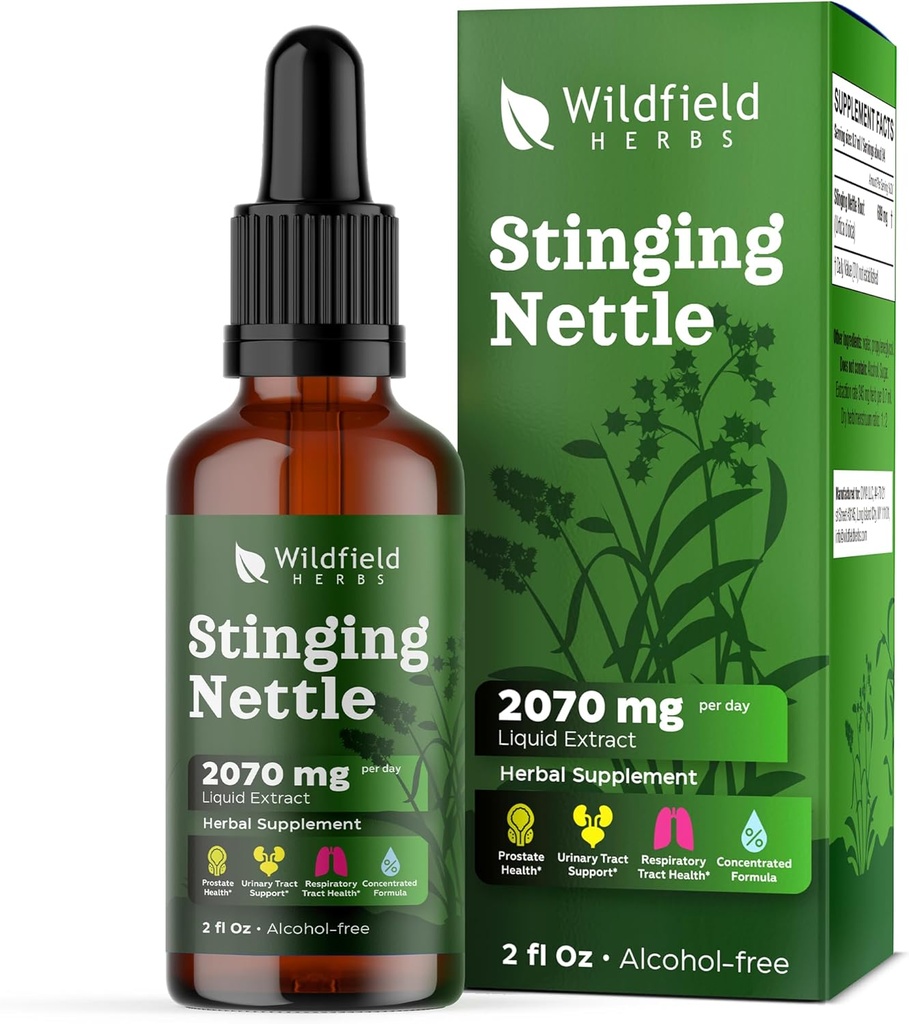 Menyetrum Ekstraksi Root Nettle Menjatuhkan 2000mg (Urtica dioica L.) Herbal Suplement Absorbs Lebih Baik Dari Katup, Persediaan 1 Bulan, 84 Servis, Alcohol- Free Ticture - 2 Oz, Paket 1