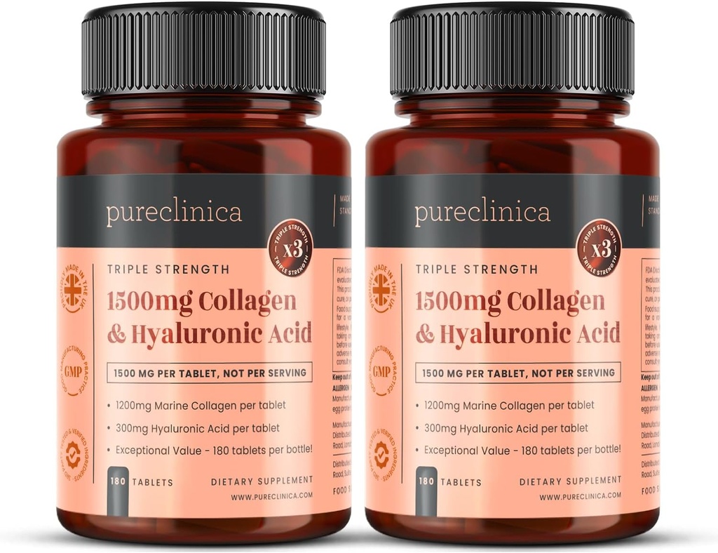 pucelinica UltraColl Collagen & Hyaluronic Acid 1500mg x 360 Tablet (2 Botol 180) - 1 Tahun Suppply