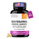 Sandhu 's Resveratrol dengan Berberine untuk Kesehatan Gut 124; Digetical Suplement untuk Perempuan & Men 124; Green Tea, Star Anise, DGL, Grap Seed Extract & Quercetin 124; Ease Bloating 124; 60 Capsules (Paket 1)