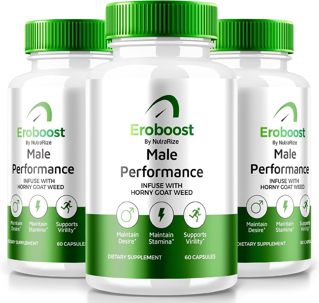 (3 Kemasan) Suplemen Pembangunan untuk Suplemen Pria, Penguatan Pria Erobopulse, Nucleting Harian untuk Mendukung Performance Peak dan Overall Wellness, Ero Boost Formula Review (180 Capsules)