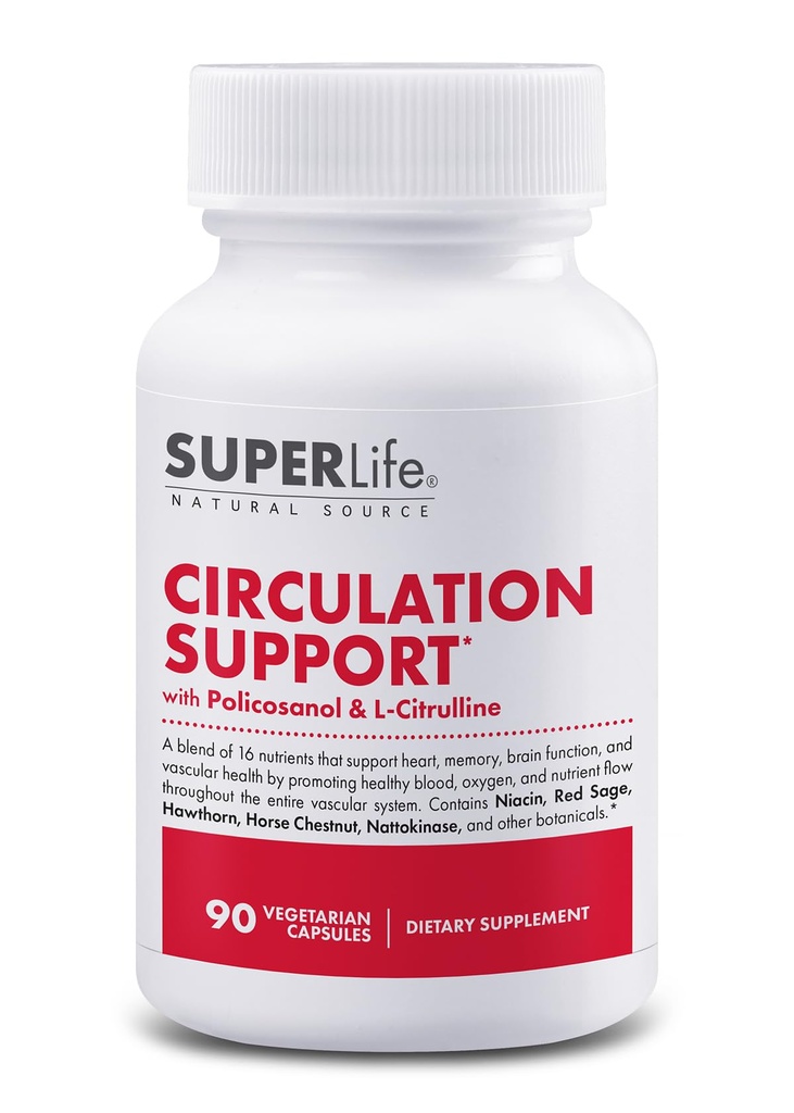 Pendukung Sirkulasi - dengan Hawthorn Berry, Ginkgo Biloba, Ruang Pembantai, Horse Chestnut, L- Arginine & Ginger Root 124; Promotes Darah Sehat, Oksigen & Nutrient Flow 124; Tambahan - 90 Kapsul