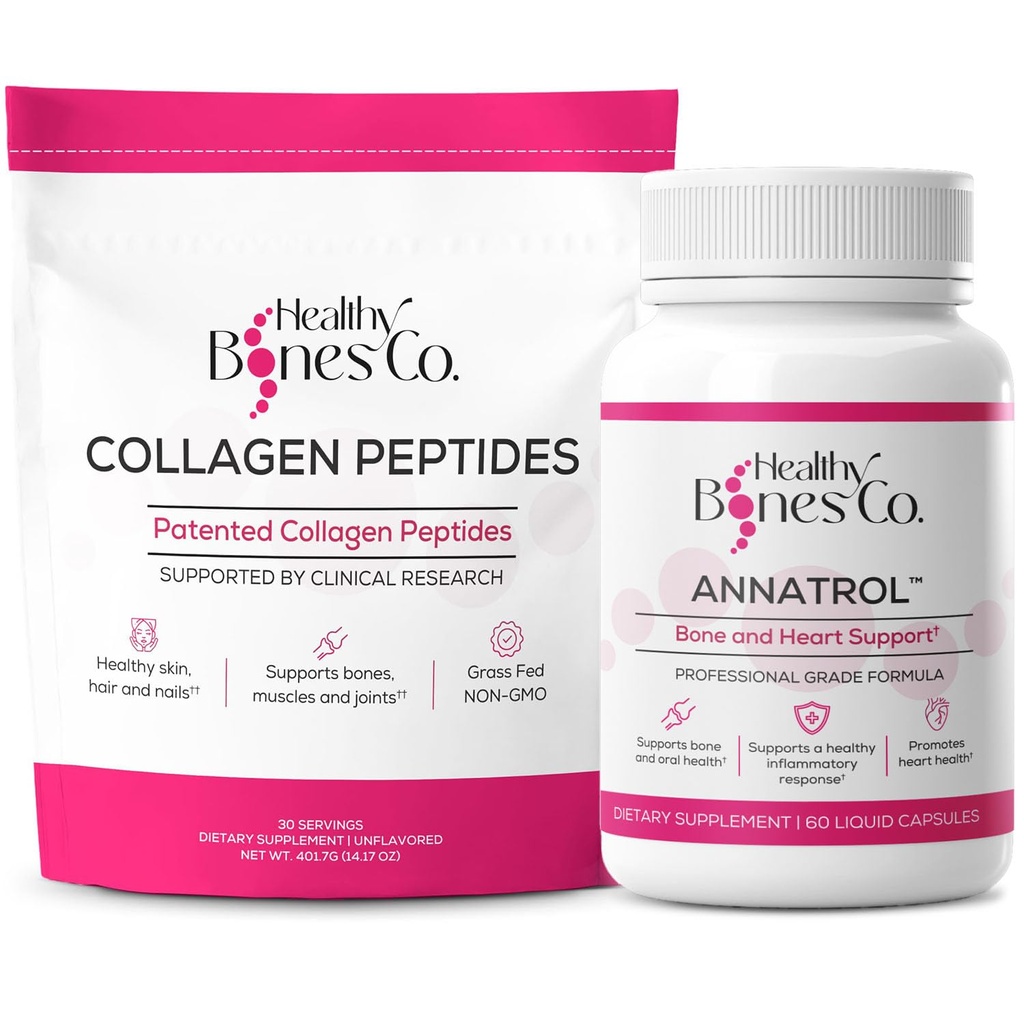 Annatrol Bone Dukung & FORTIBONE Collagen Peptides w / FORTIGEL, VERISOL dan TenDOFORTE - Complete Bone, Joint, Skin, Hair, Nails & Metabolic Dukung 14; 1 Bulan Supply (Pock, 401.7G)
