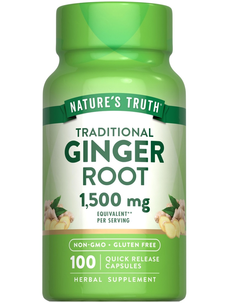 Nature 's Truth Ginger Root Capsules 124; 1.500mg 124; 100 Count 124; dari Ginger Root Extract 124; Non- GMO dan Gluten Free Suplemen
