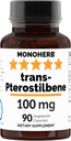 MONOHERB Trans- Pterotilbene 100 mg per Capsule - 90 Vegetarian Capsules