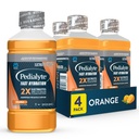Pedialyte Fast Hydration Electrolite Solution, Orange, Hidration Drink, 33.8 Fl Oz (Paket 4)