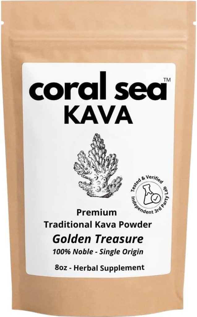 Kava Powder Noble Kava Root Minum Vanuatu Tradisional Grind Tea Calming Mengangkat Balanced Natural Bitter Flavor Golden Treasure 8oz