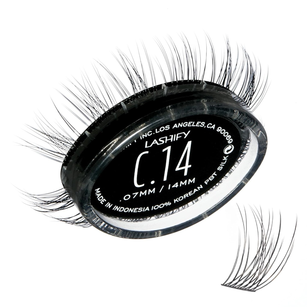 Lashify Curl 14mm Gossamer DIY Eyelash Extensions Refill, Black, Easy False Eyefures for a Natural Look