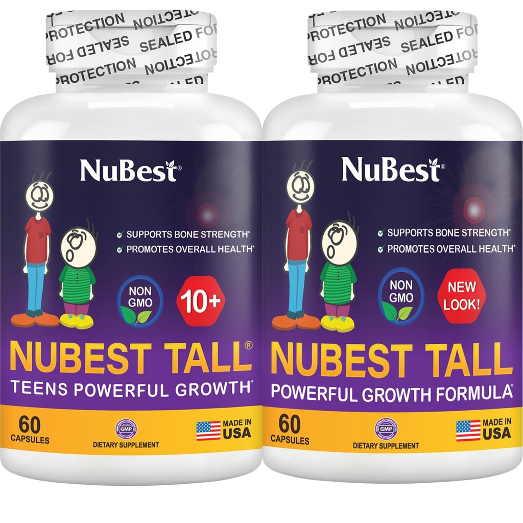 Nurest Bundle Tall 10 Tall 124; Height Growth for Kids & Teens 124; Calcium, Vitamin D3, Collagen & Herbs 124; Bone Strength, Focus & Development