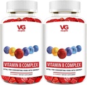 VITA GLOBE B Complex Gummy Vitamin - Strawberry Flavor with Vitamin C, Niacin, B6, B12 & Biotin for Energy, Heart Health and Brain Dukungan, 120 Count (Paket 2)