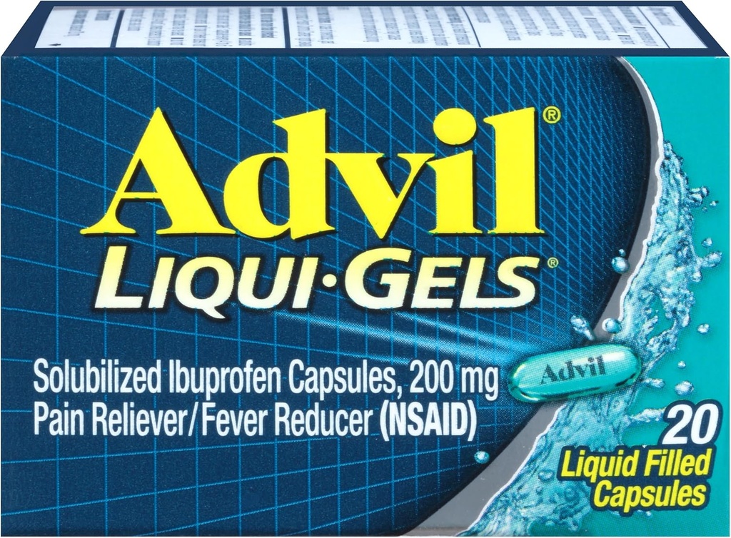 Advil Pain Reliever / Fever Reducer Liqui- Gels 200mg - 20 ct, Paket 3