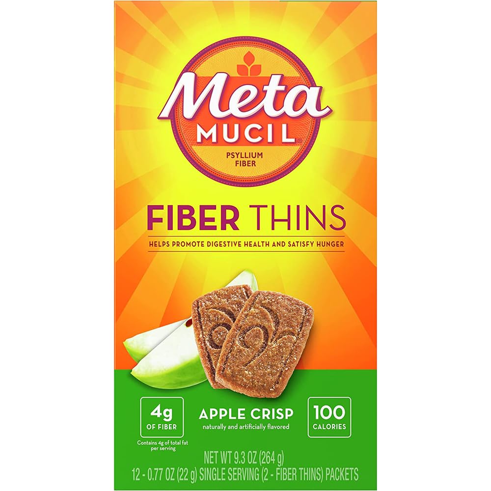 Metamucil Multigrain Fiber Wafers Apple Crisp - 12 ct, Pack of 2