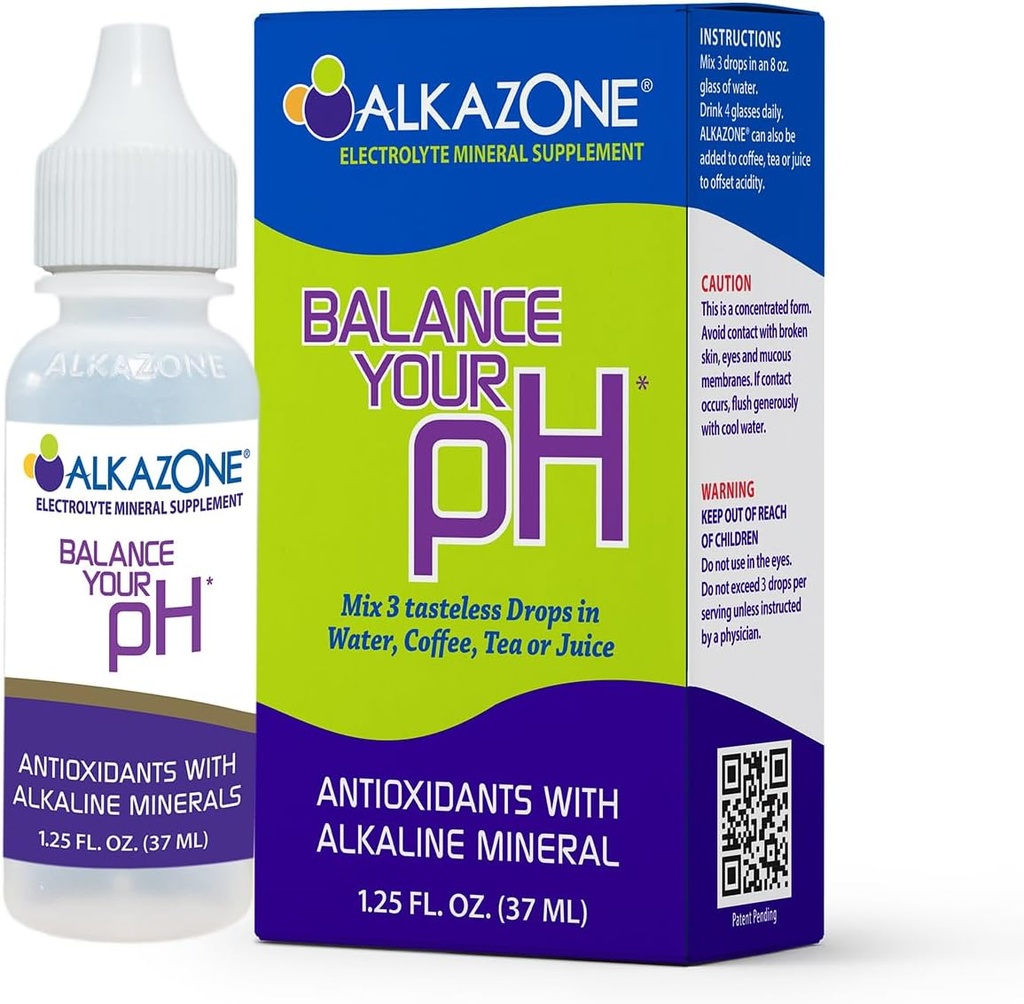 Keseimbangan Alkazone PH Anda, Antioksidants Alkali Mineral Drops, Single 1.25 Oz Pack, Portabel, Yiron 10 Gallon alkali, Air antioksidant, Tanpa rasa, saldo pH, Hidration